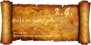 Kollin Győző névjegykártya